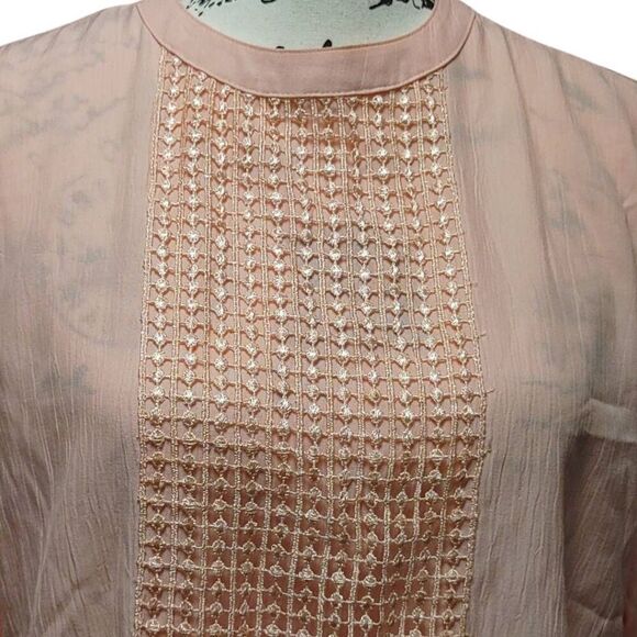 AQE Fashion Peach Long Sleeve Blouse Sz  EU XL/US L - Picture 5 of 9
